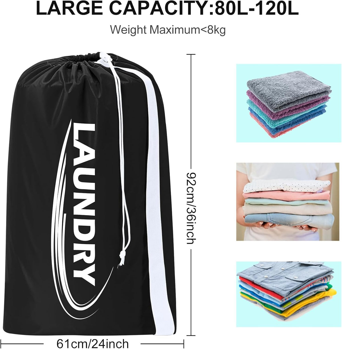 2 Pack XL Laundry Bag with Strap,Heavy Duty Travel Laundry Bag,Rip-Stop Dirty Clothes Shoulder Bag with Drawstring,Easy Fit a Laundry Hamper or Basket Travel Essentials