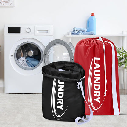 2 Pack XL Laundry Bag with Strap,Heavy Duty Travel Laundry Bag,Rip-Stop Dirty Clothes Shoulder Bag with Drawstring,Easy Fit a Laundry Hamper or Basket Travel Essentials