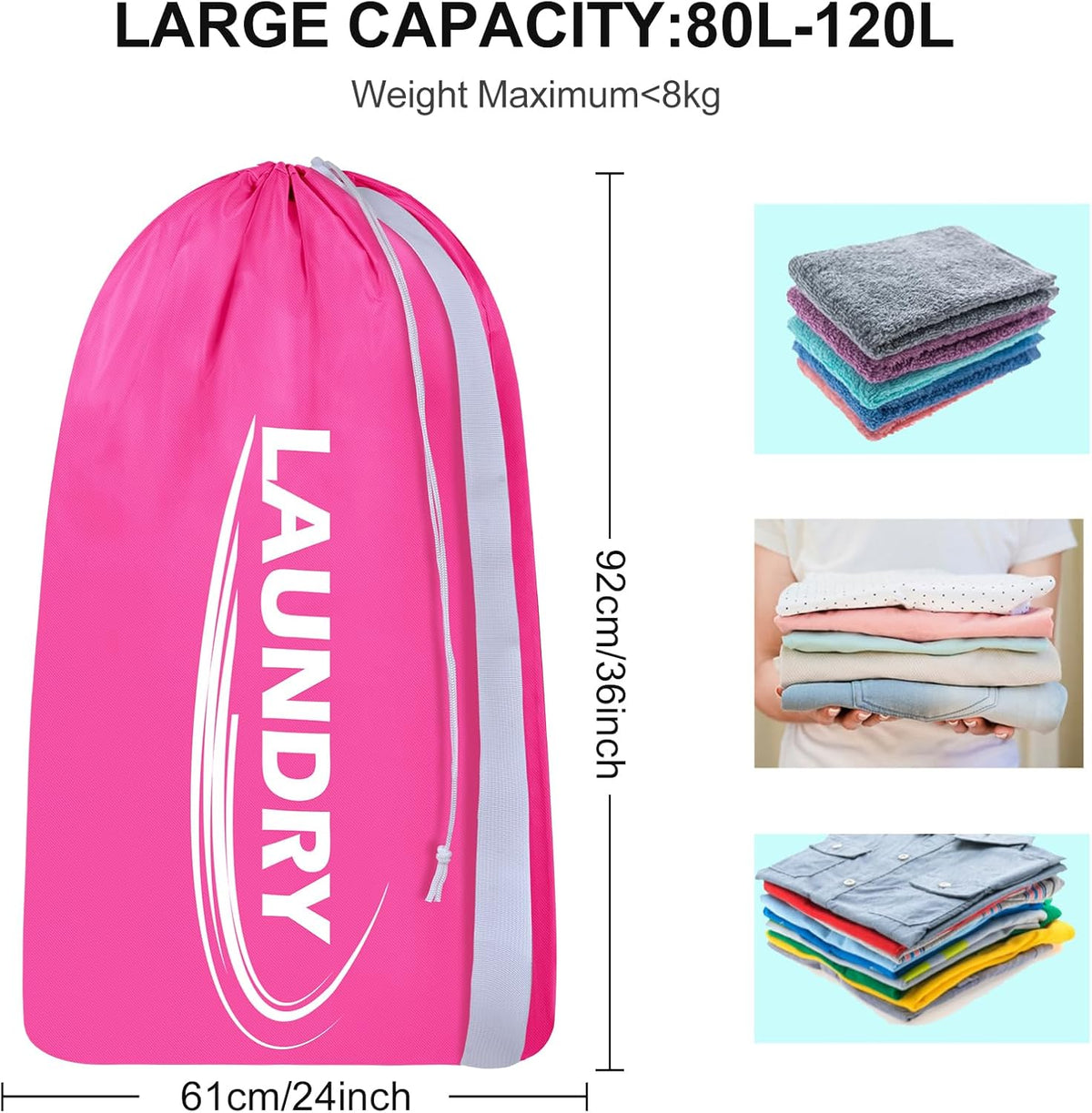 2 Pack XL Laundry Bag with Strap,Heavy Duty Travel Laundry Bag,Rip-Stop Dirty Clothes Shoulder Bag with Drawstring,Easy Fit a Laundry Hamper or Basket Travel Essentials