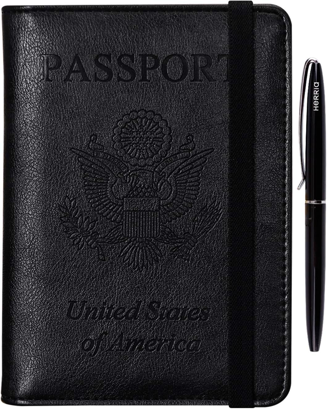 Leather Passport Holder Cover Case RFID Blocking Travel Wallets Card Case for Women Men(Coffee)