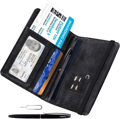 Leather Passport Holder Cover Case RFID Blocking Travel Wallets Card Case for Women Men(Coffee)