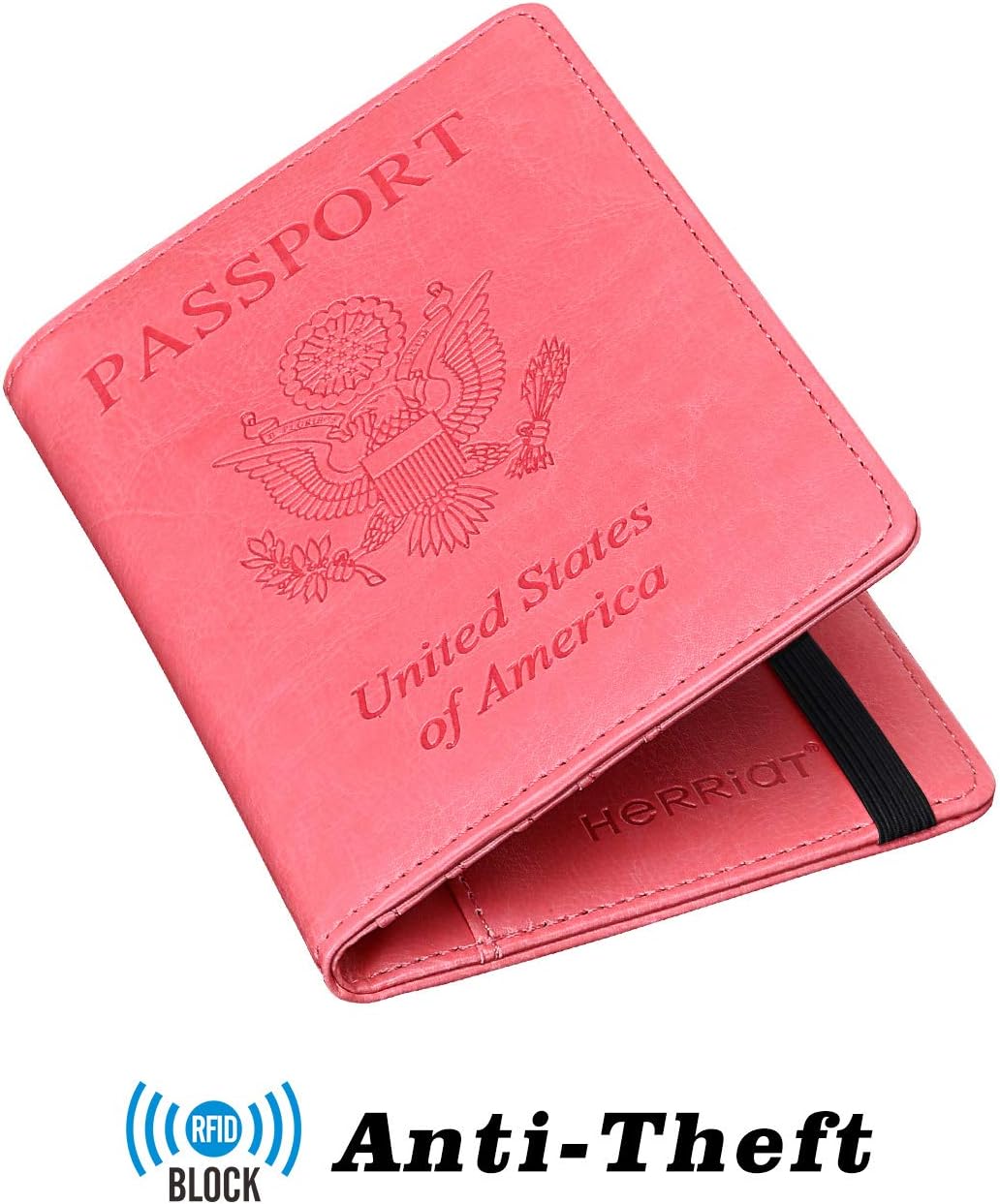 Leather Passport Holder Cover Case RFID Blocking Travel Wallets Card Case for Women Men(Coffee)