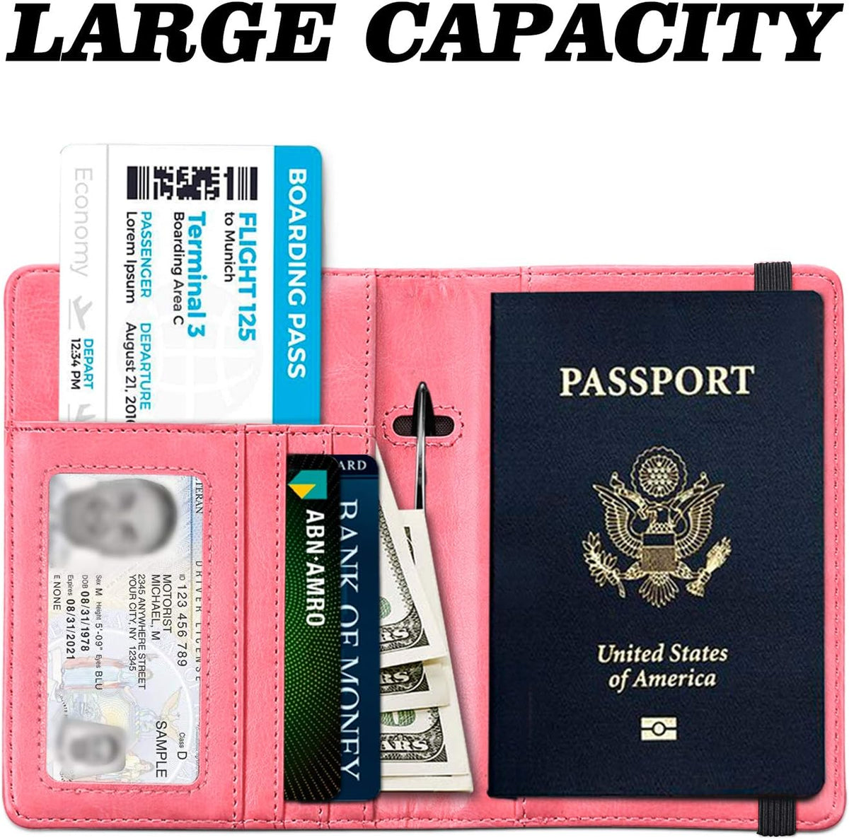 Leather Passport Holder Cover Case RFID Blocking Travel Wallets Card Case for Women Men(Coffee)
