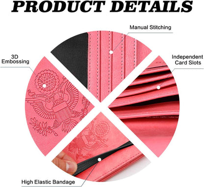 Leather Passport Holder Cover Case RFID Blocking Travel Wallets Card Case for Women Men(Coffee)