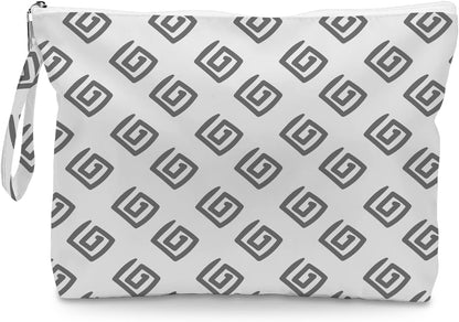 Wet Dry Bag, Wet Bag for Swimsuit, Diaper Sunscreen Large Zipper Pouch Waterproof Pouch, Beach Bags for Women, Pink and White Textured Plaid, Gifts for Ladies Girls Friends Colleagues and Sisters