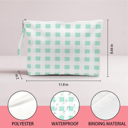Wet Dry Bag, Wet Bag for Swimsuit, Diaper Sunscreen Large Zipper Pouch Waterproof Pouch, Beach Bags for Women, Pink and White Textured Plaid, Gifts for Ladies Girls Friends Colleagues and Sisters