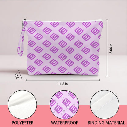 Wet Dry Bag, Wet Bag for Swimsuit, Diaper Sunscreen Large Zipper Pouch Waterproof Pouch, Beach Bags for Women, Pink and White Textured Plaid, Gifts for Ladies Girls Friends Colleagues and Sisters