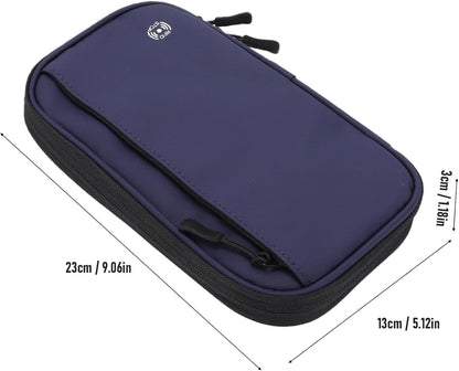 banapoy Family Passport Holder, Travel Document Organizer, Blocking Wallet with 4 Passport Slots 11 Card Pockets Zippered Pocket Detachable Wrist Strap for Men Women Family Travel (23 * 13 * 3 CM)
