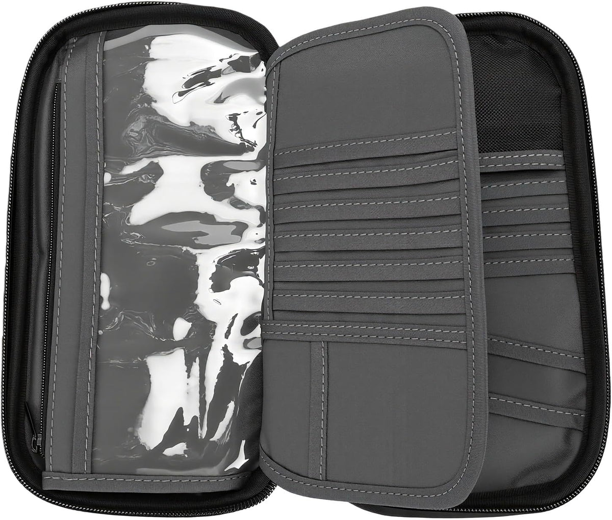 banapoy Family Passport Holder, Travel Document Organizer, Blocking Wallet with 4 Passport Slots 11 Card Pockets Zippered Pocket Detachable Wrist Strap for Men Women Family Travel (23 * 13 * 3 CM)