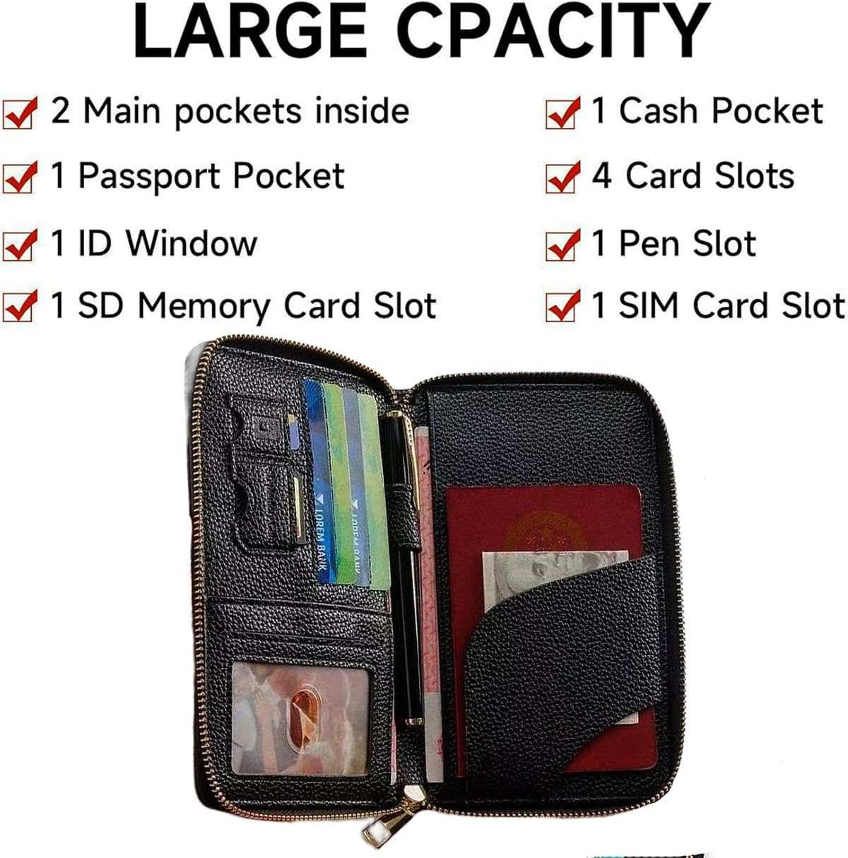 Multi-Functional Passport Holder Cover with Purse Charms,Premium Travel Wallet RFID Blocking Passport Cover Card Case for Holds Phones, Passports, Cash, Cards & Boarding Passes-Brown