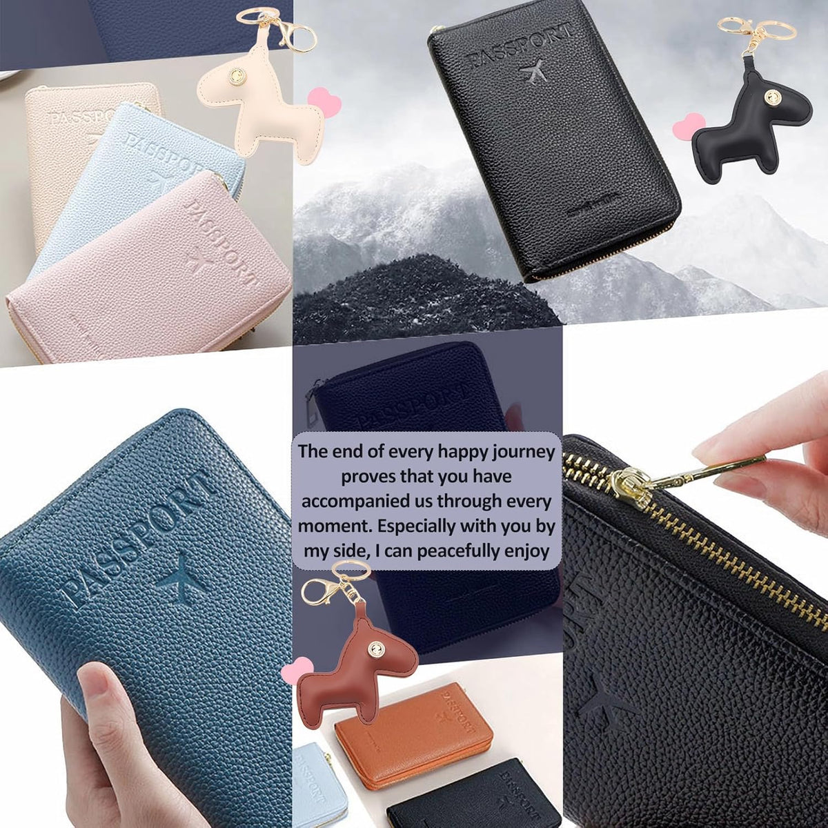 Multi-Functional Passport Holder Cover with Purse Charms,Premium Travel Wallet RFID Blocking Passport Cover Card Case for Holds Phones, Passports, Cash, Cards & Boarding Passes-Brown