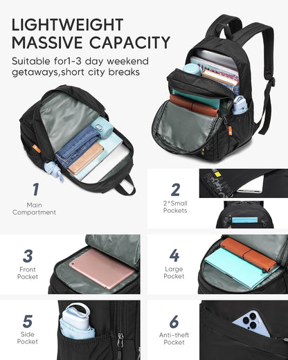 Airlines Personal Item Bag 17x10x9 Travel Backpack Carry On Flight Approved Lightweight Causal Bookbag for College (Blue)