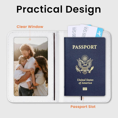 Mayski Passport Holder for Travel, Cute Passport Cover for Men and Women, 2 Pack family Passport Wallet, Flowers