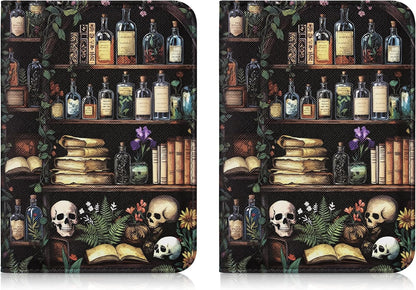 Mayski Passport Holder for Travel, Cute Passport Cover for Men and Women, 2 Pack family Passport Wallet, Flowers