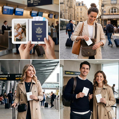Mayski Passport Holder for Travel, Cute Passport Cover for Men and Women, 2 Pack family Passport Wallet, Flowers