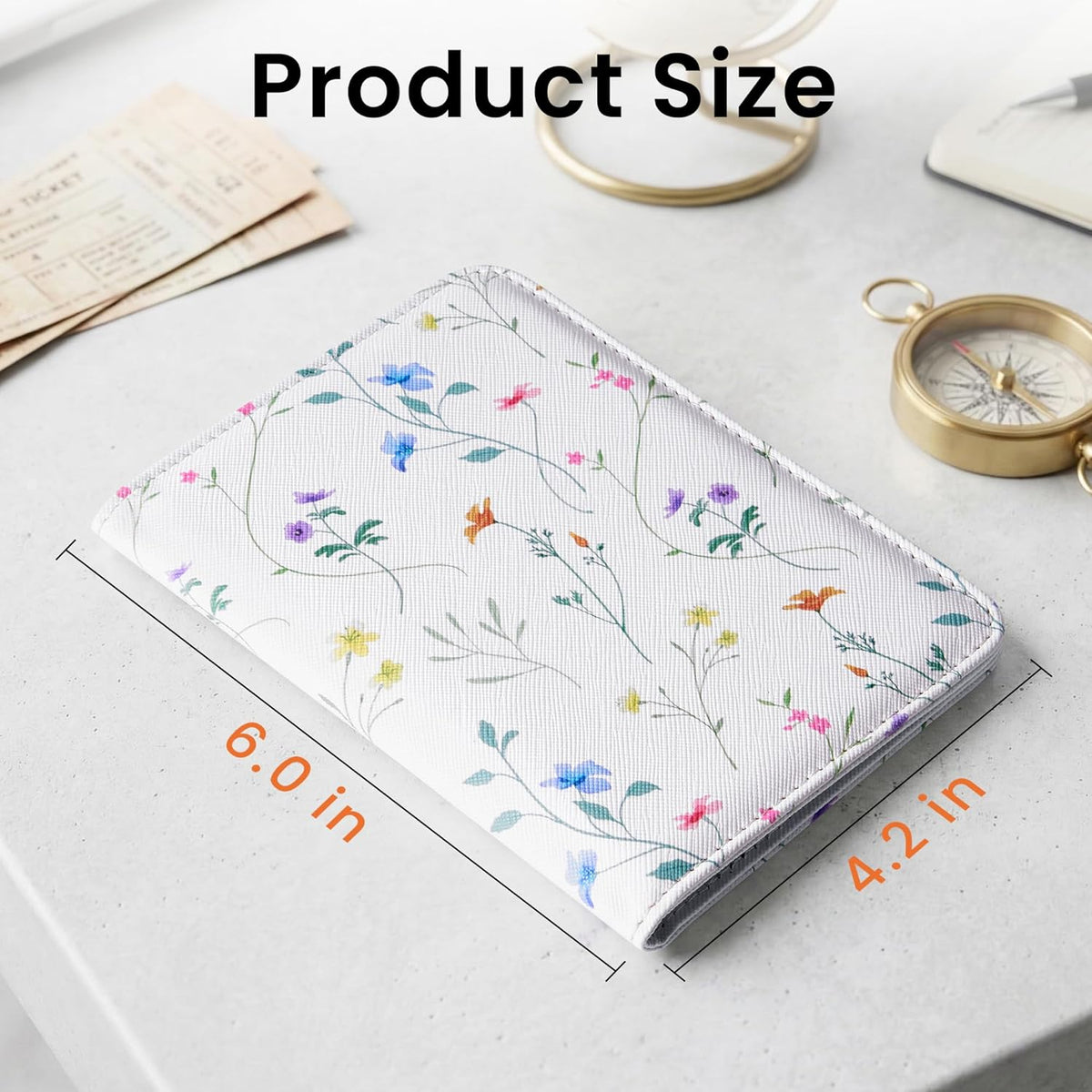 Mayski Passport Holder for Travel, Cute Passport Cover for Men and Women, 2 Pack family Passport Wallet, Flowers