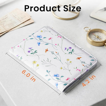 Mayski Passport Holder for Travel, Cute Passport Cover for Men and Women, 2 Pack family Passport Wallet, Flowers