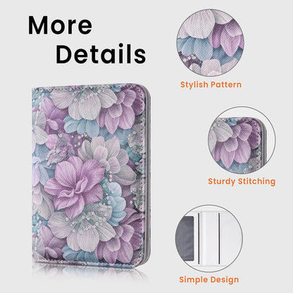Mayski Passport Holder for Travel, Cute Passport Cover for Men and Women, 2 Pack family Passport Wallet, Flowers