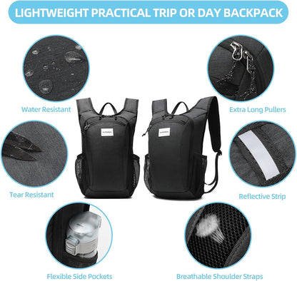 10L Foldable Lightweight Backpack – Packable Travel Daypack for Hiking, Cycling & Everyday Use – Water-Resistant Travel Bag with Multi-Pocket Design for Women & Men(Gray)
