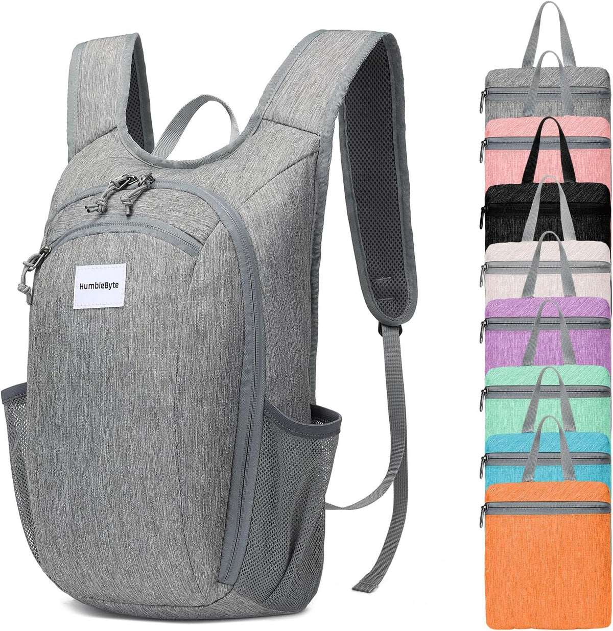 10L Foldable Lightweight Backpack – Packable Travel Daypack for Hiking, Cycling & Everyday Use – Water-Resistant Travel Bag with Multi-Pocket Design for Women & Men(Gray)