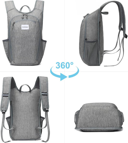 10L Foldable Lightweight Backpack – Packable Travel Daypack for Hiking, Cycling & Everyday Use – Water-Resistant Travel Bag with Multi-Pocket Design for Women & Men(Gray)
