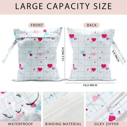 Swimsuit Bag Wet Bags for Travel Reusable Waterproof Bags Bow Wet Bag for Swimsuit Towels Beach Gym 10.2×12.6 Inches