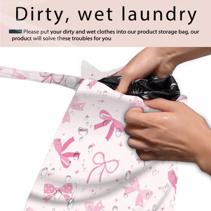 Swimsuit Bag Wet Bags for Travel Reusable Waterproof Bags Bow Wet Bag for Swimsuit Towels Beach Gym 10.2×12.6 Inches