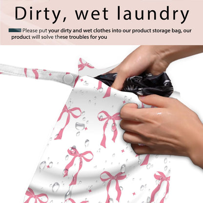 Swimsuit Bag Wet Bags for Travel Reusable Waterproof Bags Bow Wet Bag for Swimsuit Towels Beach Gym 10.2×12.6 Inches