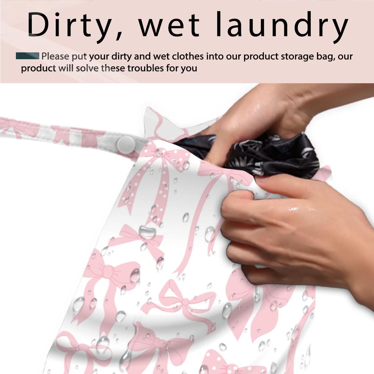 Swimsuit Bag Wet Bags for Travel Reusable Waterproof Bags Bow Wet Bag for Swimsuit Towels Beach Gym 10.2×12.6 Inches