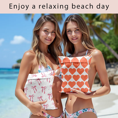 Swimsuit Bag Wet Bags for Travel Reusable Waterproof Bags Bow Wet Bag for Swimsuit Towels Beach Gym 10.2×12.6 Inches