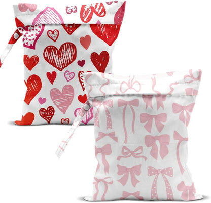 Swimsuit Bag Wet Bags for Travel Reusable Waterproof Bags Bow Wet Bag for Swimsuit Towels Beach Gym 10.2×12.6 Inches