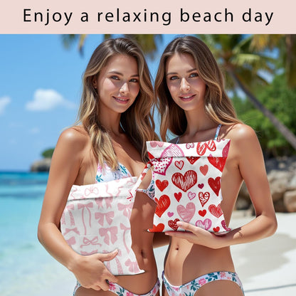 Swimsuit Bag Wet Bags for Travel Reusable Waterproof Bags Bow Wet Bag for Swimsuit Towels Beach Gym 10.2×12.6 Inches