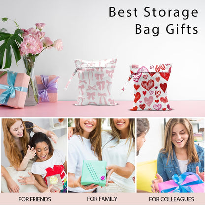 Swimsuit Bag Wet Bags for Travel Reusable Waterproof Bags Bow Wet Bag for Swimsuit Towels Beach Gym 10.2×12.6 Inches