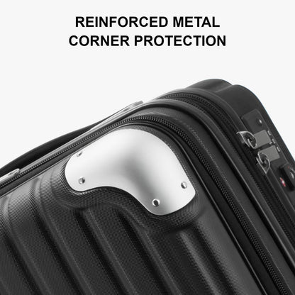 Grace Hard Shell Carry on Luggage with Front Compartment, 20 Inch Expandable Suitcases with Wheels, Lightweight Carry-on Suitcase for Airplane, Tsa Lock, Black