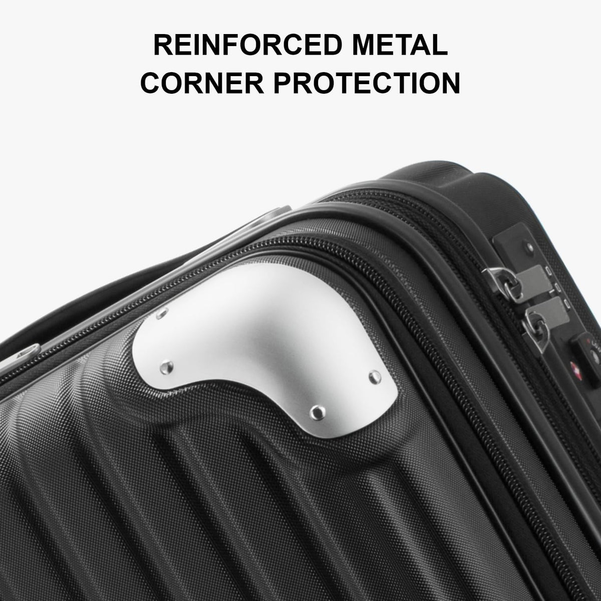 Grace Hard Shell Carry on Luggage with Front Compartment, 20 Inch Expandable Suitcases with Wheels, Lightweight Carry-on Suitcase for Airplane, Tsa Lock, Black