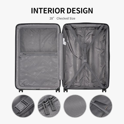 Grace Hard Shell Carry on Luggage with Front Compartment, 20 Inch Expandable Suitcases with Wheels, Lightweight Carry-on Suitcase for Airplane, Tsa Lock, Black