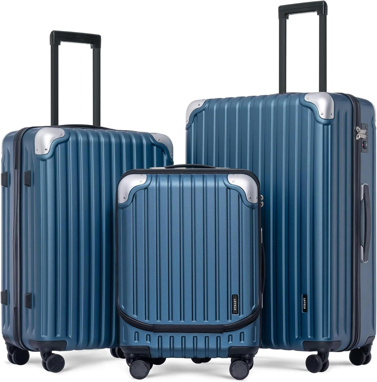 Grace Hard Shell Carry on Luggage with Front Compartment, 20 Inch Expandable Suitcases with Wheels, Lightweight Carry-on Suitcase for Airplane, Tsa Lock, Black