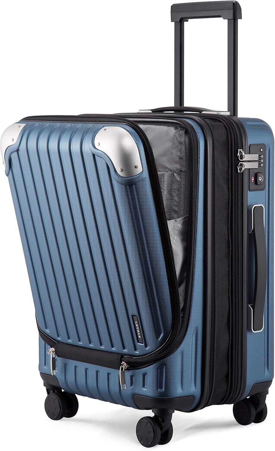 Grace Hard Shell Carry on Luggage with Front Compartment, 20 Inch Expandable Suitcases with Wheels, Lightweight Carry-on Suitcase for Airplane, Tsa Lock, Black