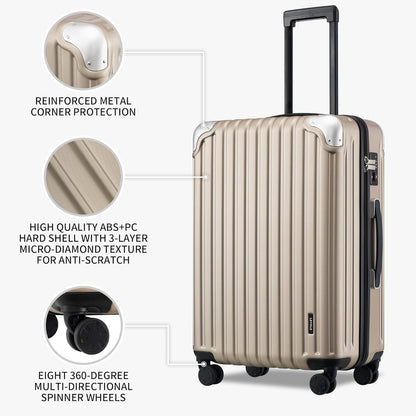 Grace Hard Shell Carry on Luggage with Front Compartment, 20 Inch Expandable Suitcases with Wheels, Lightweight Carry-on Suitcase for Airplane, Tsa Lock, Black