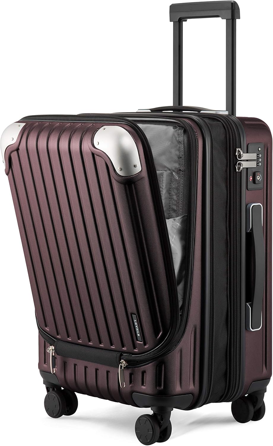 Grace Hard Shell Carry on Luggage with Front Compartment, 20 Inch Expandable Suitcases with Wheels, Lightweight Carry-on Suitcase for Airplane, Tsa Lock, Black