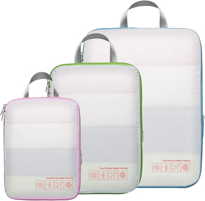 Compression Packing Cubes for Travel Women - Lightweight Luggage Organizers Bag Packing Cubes for Carry on Suitcases