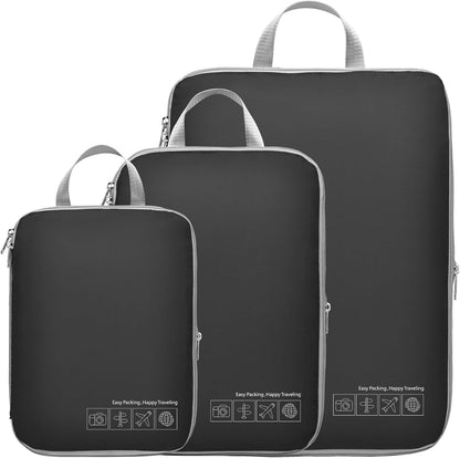 Compression Packing Cubes for Travel Women - Lightweight Luggage Organizers Bag Packing Cubes for Carry on Suitcases