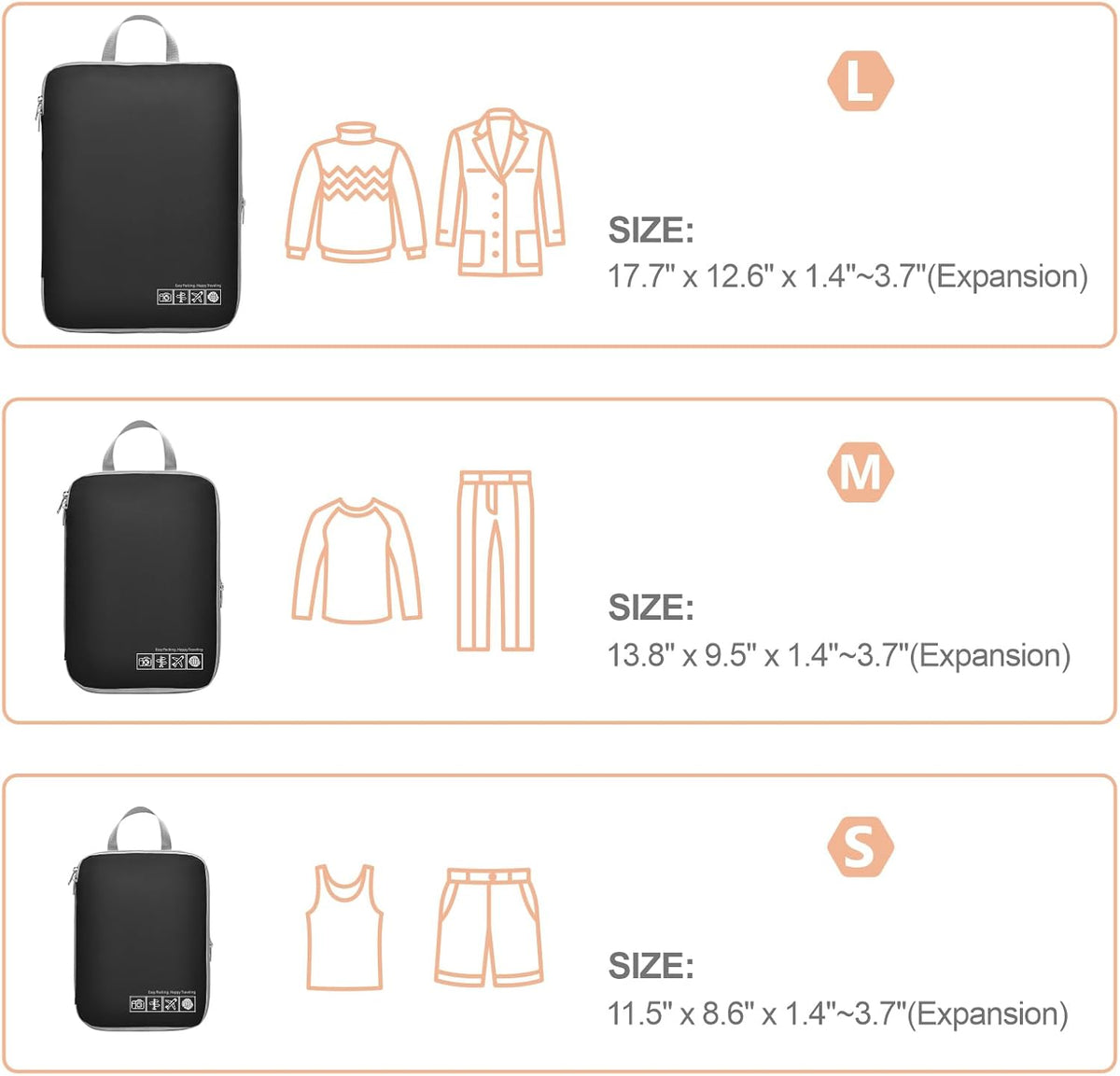 Compression Packing Cubes for Travel Women - Lightweight Luggage Organizers Bag Packing Cubes for Carry on Suitcases