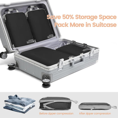 Compression Packing Cubes for Travel Women - Lightweight Luggage Organizers Bag Packing Cubes for Carry on Suitcases