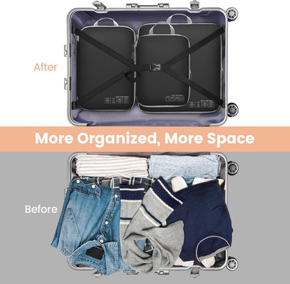Compression Packing Cubes for Travel Women - Lightweight Luggage Organizers Bag Packing Cubes for Carry on Suitcases