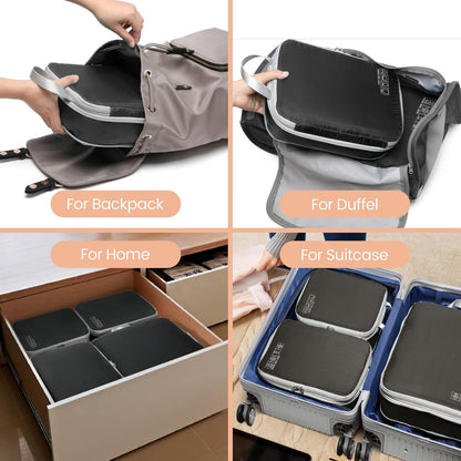 Compression Packing Cubes for Travel Women - Lightweight Luggage Organizers Bag Packing Cubes for Carry on Suitcases