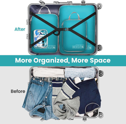 Compression Packing Cubes for Travel Women - Lightweight Luggage Organizers Bag Packing Cubes for Carry on Suitcases