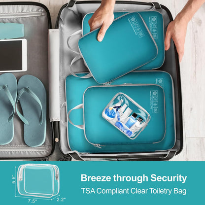 Compression Packing Cubes for Travel Women - Lightweight Luggage Organizers Bag Packing Cubes for Carry on Suitcases
