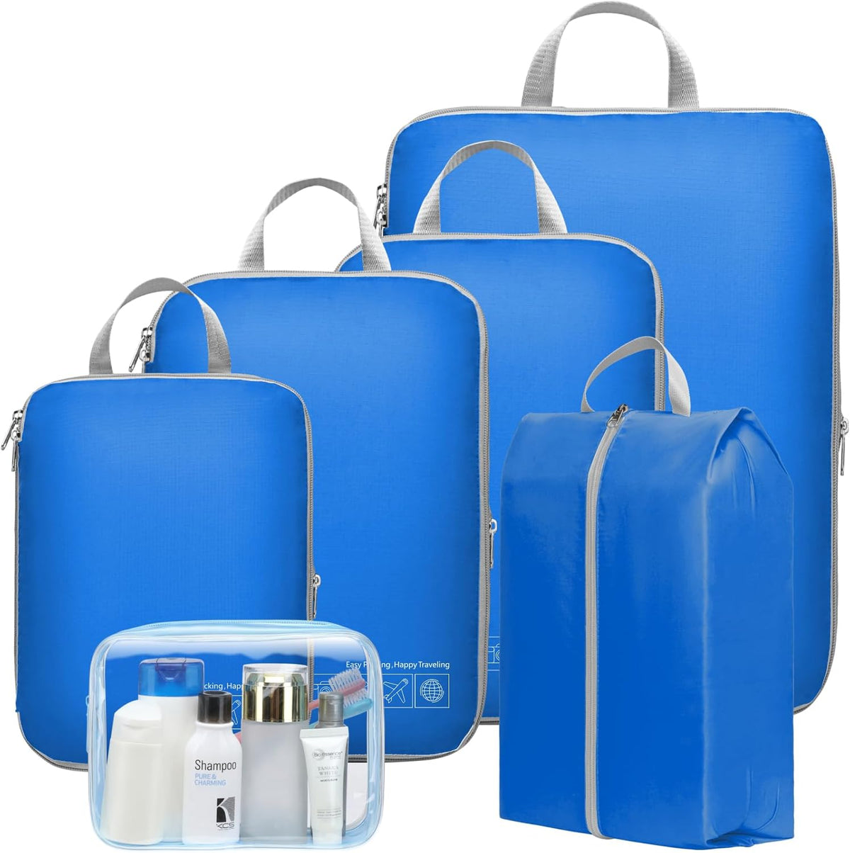 Compression Packing Cubes for Travel Women - Lightweight Luggage Organizers Bag Packing Cubes for Carry on Suitcases