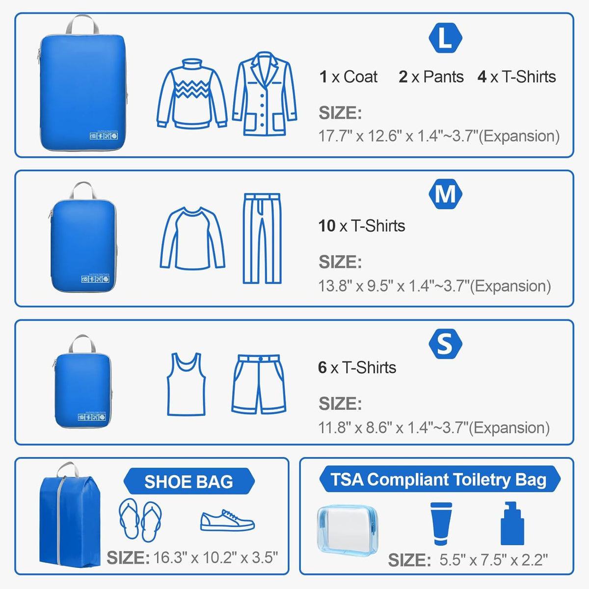 Compression Packing Cubes for Travel Women - Lightweight Luggage Organizers Bag Packing Cubes for Carry on Suitcases